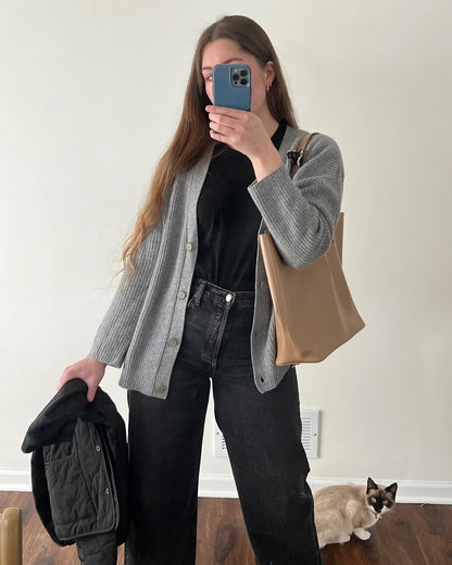 Dam Kofta Lång Öppen Framtill Mjuk Stickad 4