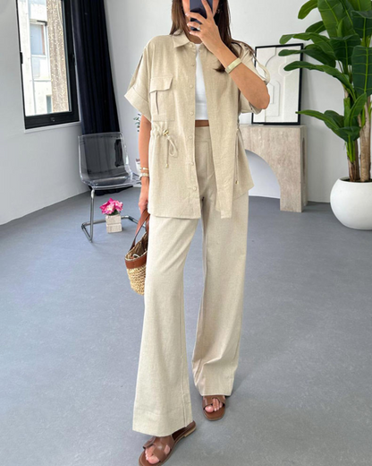 Dam 2-delad Uppsättning Kortbyxor och Topp Hållbart Tyg 9