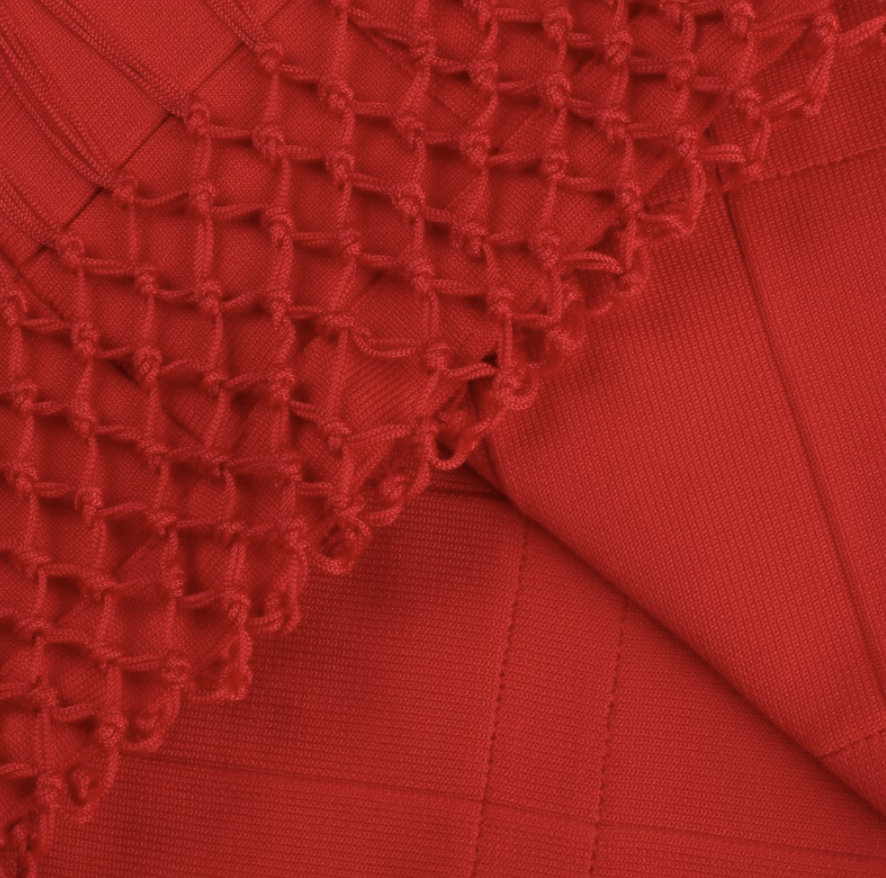 Dam Klänning Bandage Hjärtformad Halsringning Elastiskt Material-5