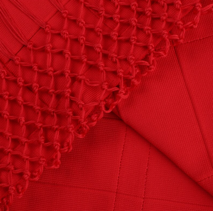 Dam Klänning Bandage Hjärtformad Halsringning Elastiskt Material-5