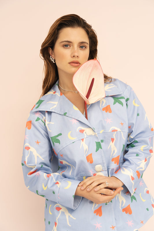 Herr Overshirt Jacka Minimalistisk Design 100% Bomull-1