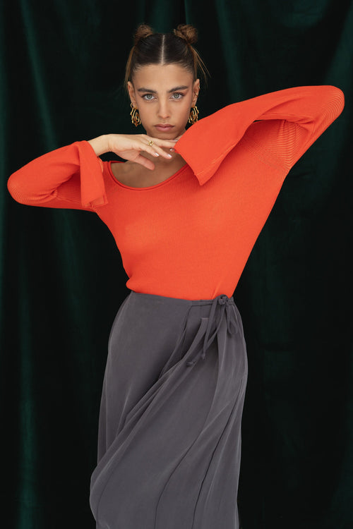 Dam Lång Tröja Asymmetrisk Krage 100% Bomull-1