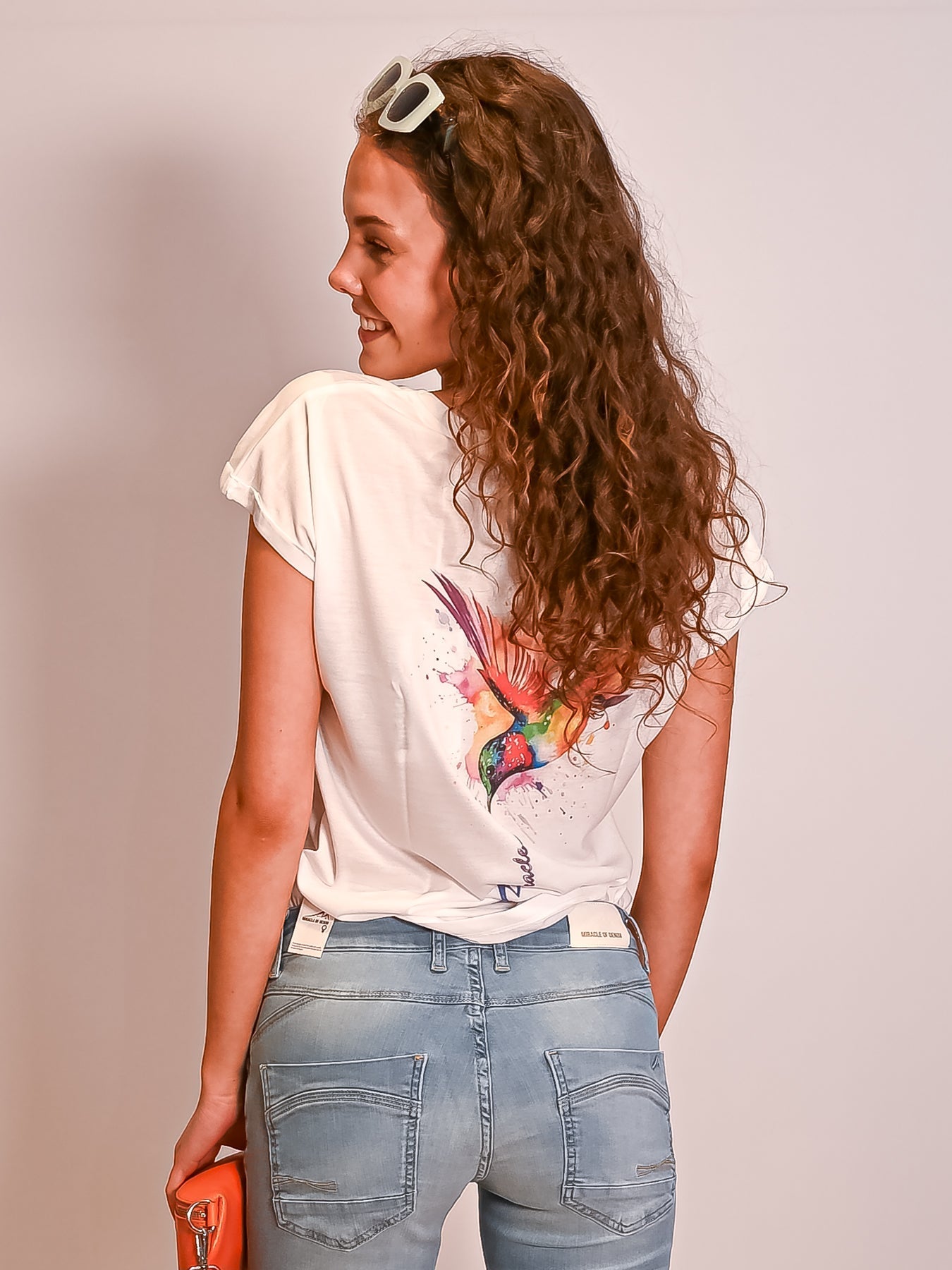 Kick Flare Jeans Dam i Hög Midja av Mjuk Bomull – Trendig Silhuett med Begagnad Look 6
