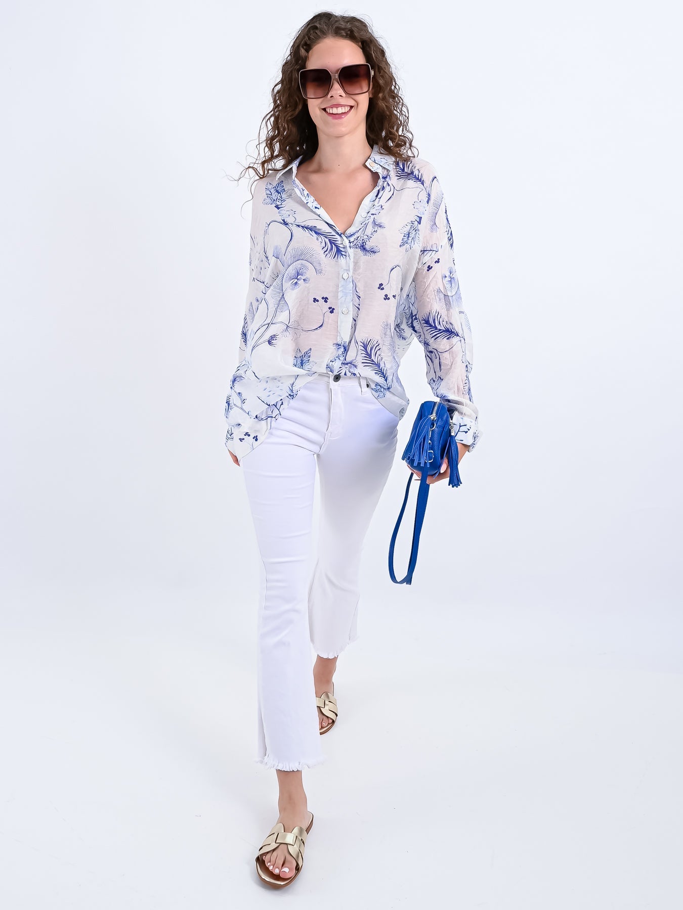 Dam Skjorta Transparent Avslappnad Långärmad Högkvalitativt Tyg-3