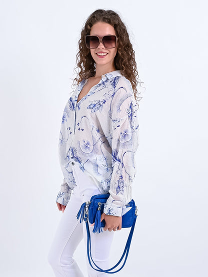 Dam Skjorta Transparent Avslappnad Långärmad Högkvalitativt Tyg-2