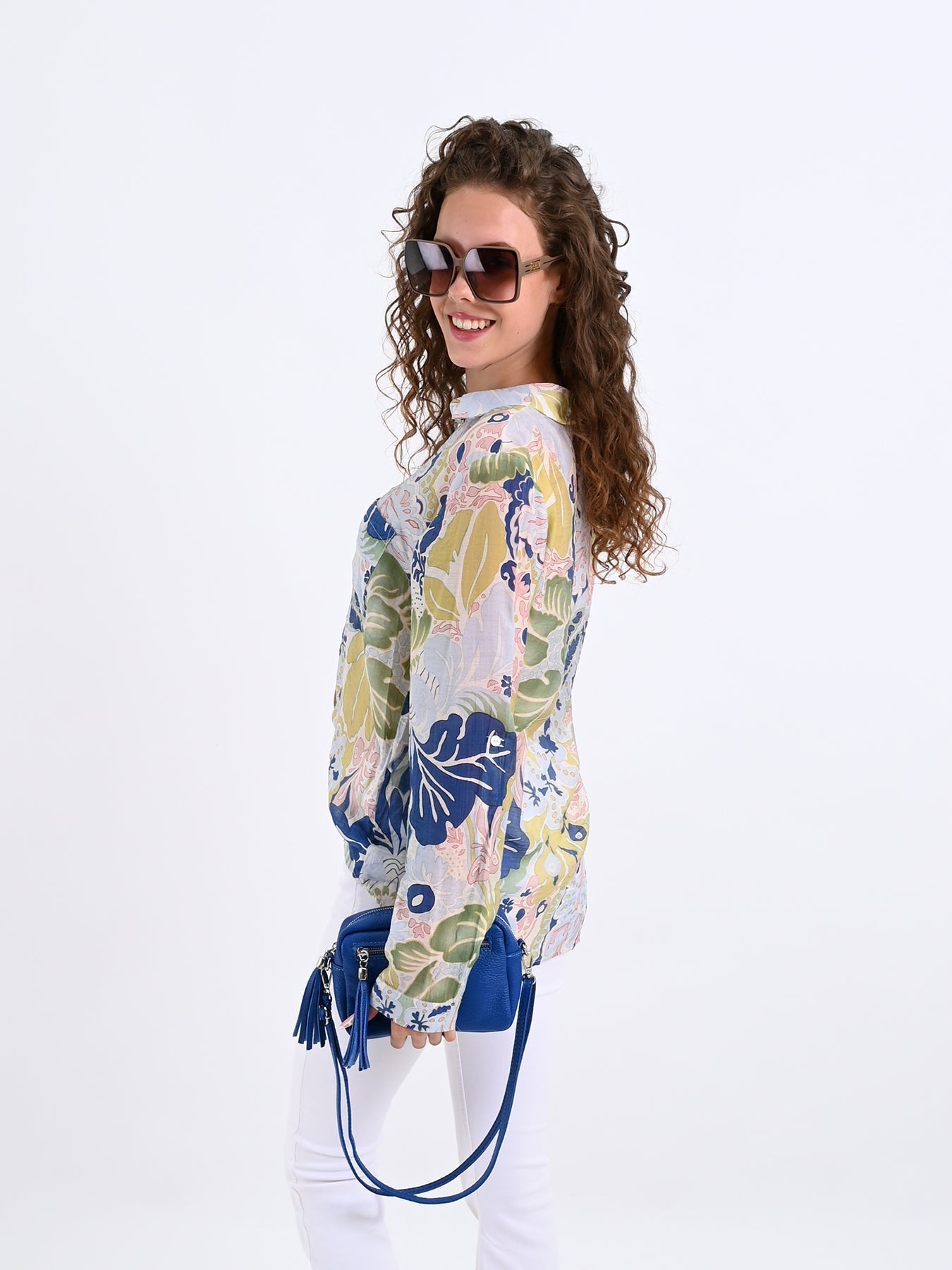 Dam Skjorta Avslappnad Transparent Högkvalitativt Tyg-4