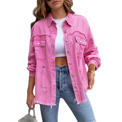Variant image for Dam Oversized Jeansjacka Högkvalitativ Denim-23
