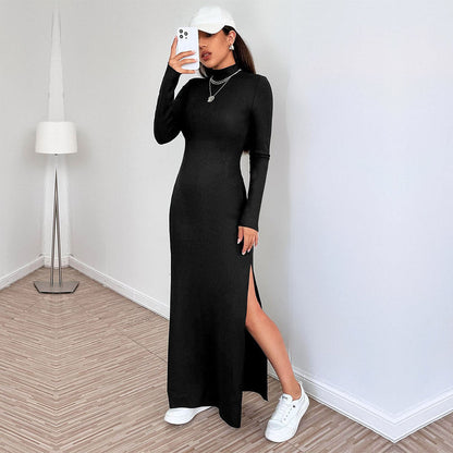 Dam A-Linjeformad Mid-Length Kjol i Svart Polyester 2