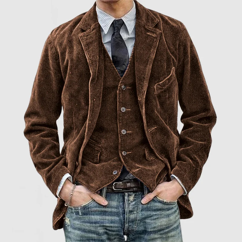Dam Blazer Vintage Skräddarsydd Stil Högkvalitativt Tyg 2