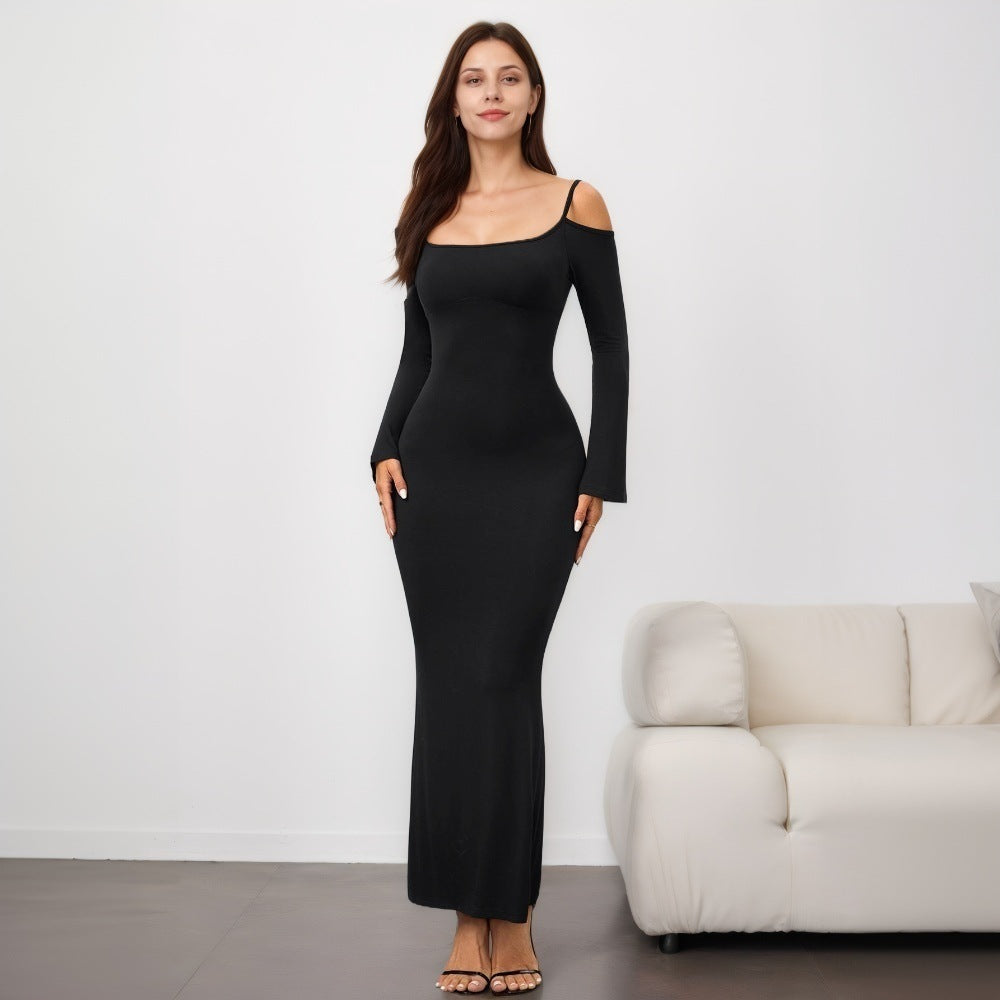 Dam Bodycon Kjol Lång Polyester Elastan 3