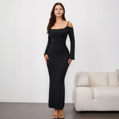 Dam Bodycon Kjol Lång Polyester Elastan 3