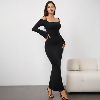 Dam Bodycon Kjol Lång Polyester Elastan 4