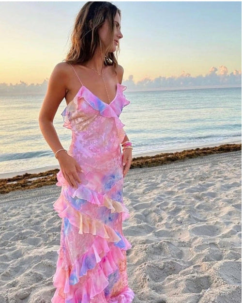 Dam Bodycon Klänning Ärmlös Spetsig V-ringning Polyester 0