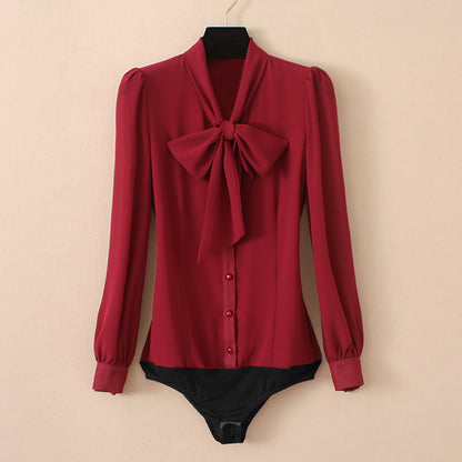 Dam Bodysuit Enkel Design Lång Ärmar Polyester 4