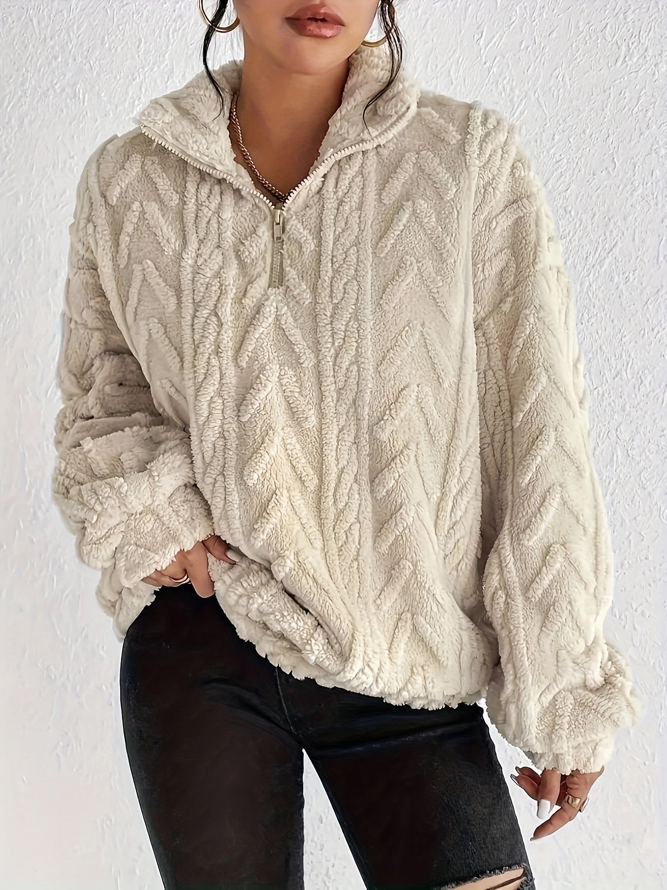 Dam Fleecetröja Klassisk Design Mjuk Fleece för Komfort och Stil 0