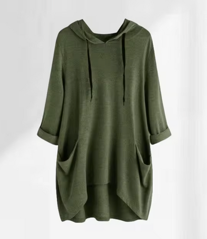 Dam Hoodie Överdimensionerad Mjuk Bomull 0