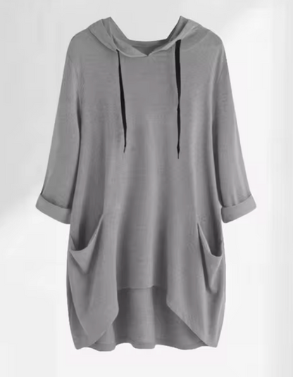 Dam Hoodie Överdimensionerad Mjuk Bomull 6