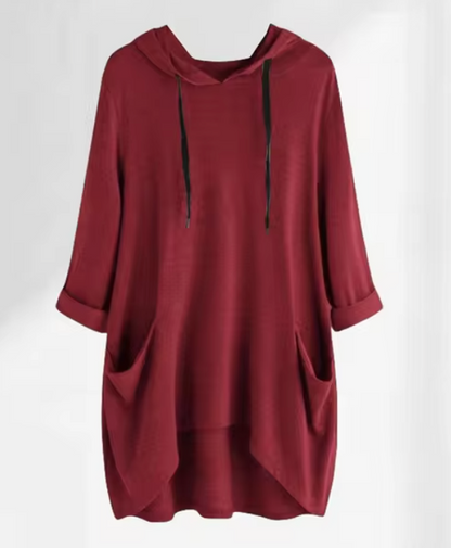 Dam Hoodie Överdimensionerad Mjuk Bomull 7