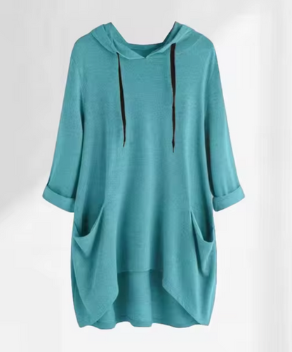 Dam Hoodie Överdimensionerad Mjuk Bomull 8