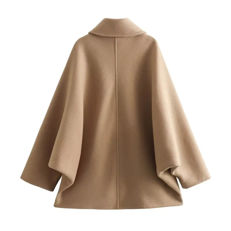 Dam Kappa Vintage Fashionabel Krage Högkvalitativt Tyg 2