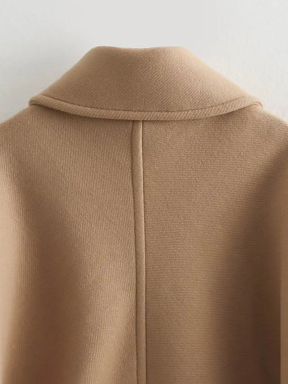 Dam Kappa Vintage Fashionabel Krage Högkvalitativt Tyg 3