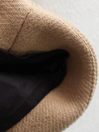 Dam Kappa Vintage Fashionabel Krage Högkvalitativt Tyg 4