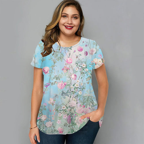 Dam Klänning Plus Size Avslappnad Bomull Sommarstil 0
