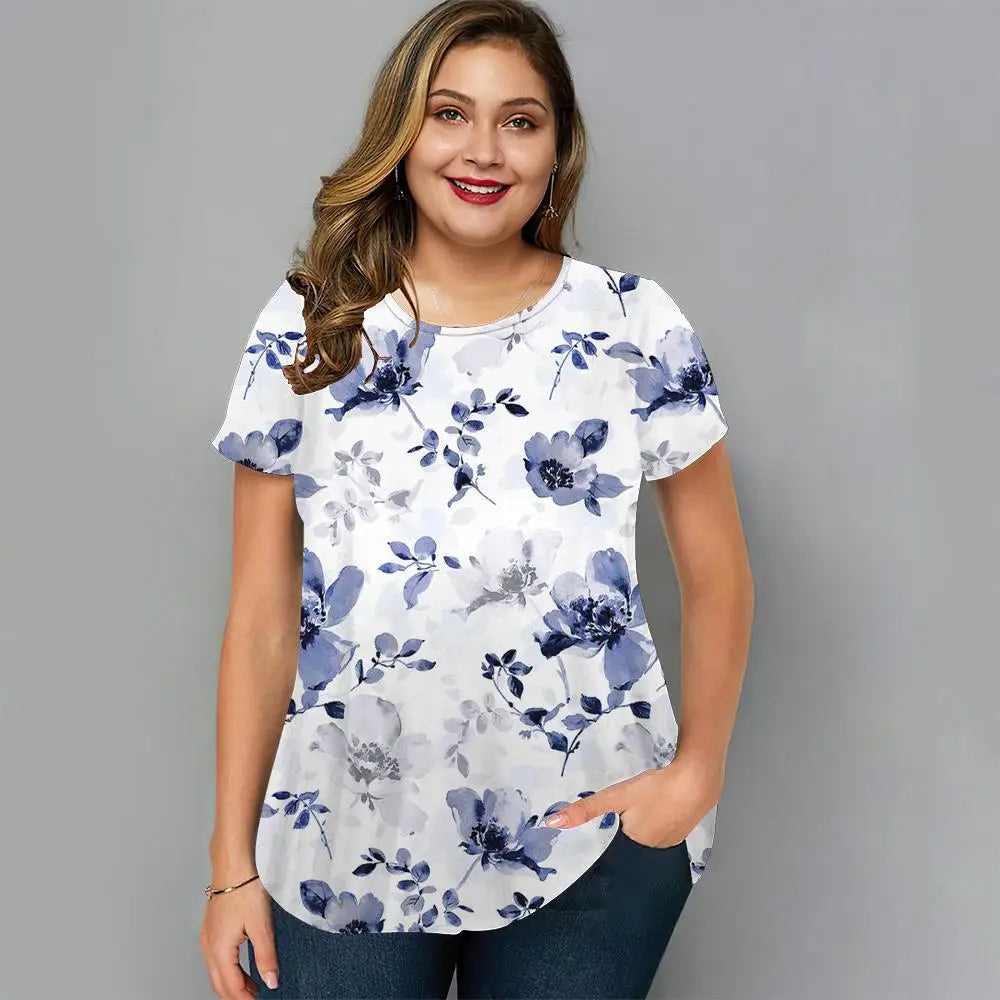 Dam Klänning Plus Size Avslappnad Bomull Sommarstil 5