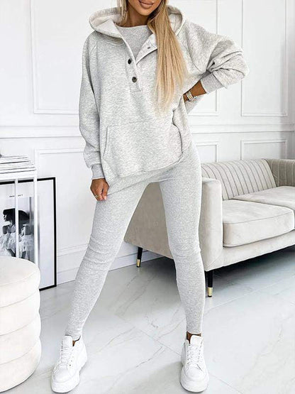 Dam Loungewear Set Oversized Hoodie och Leggings Mjuk Andningsbar Väv 0