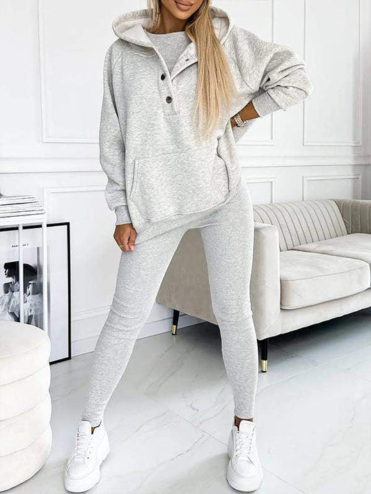 Dam Loungewear Set Oversized Hoodie och Leggings Mjuk Andningsbar Väv 0