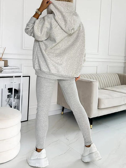 Dam Loungewear Set Oversized Hoodie och Leggings Mjuk Andningsbar Väv 4
