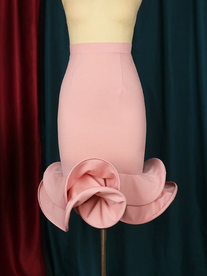 Dam Midi Rock Ruffled Bomullsblandning 3