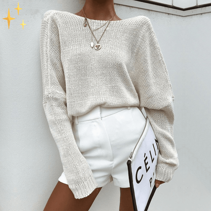 Dam Oversized Tröja Off-Shoulder Andningsbart Material 2