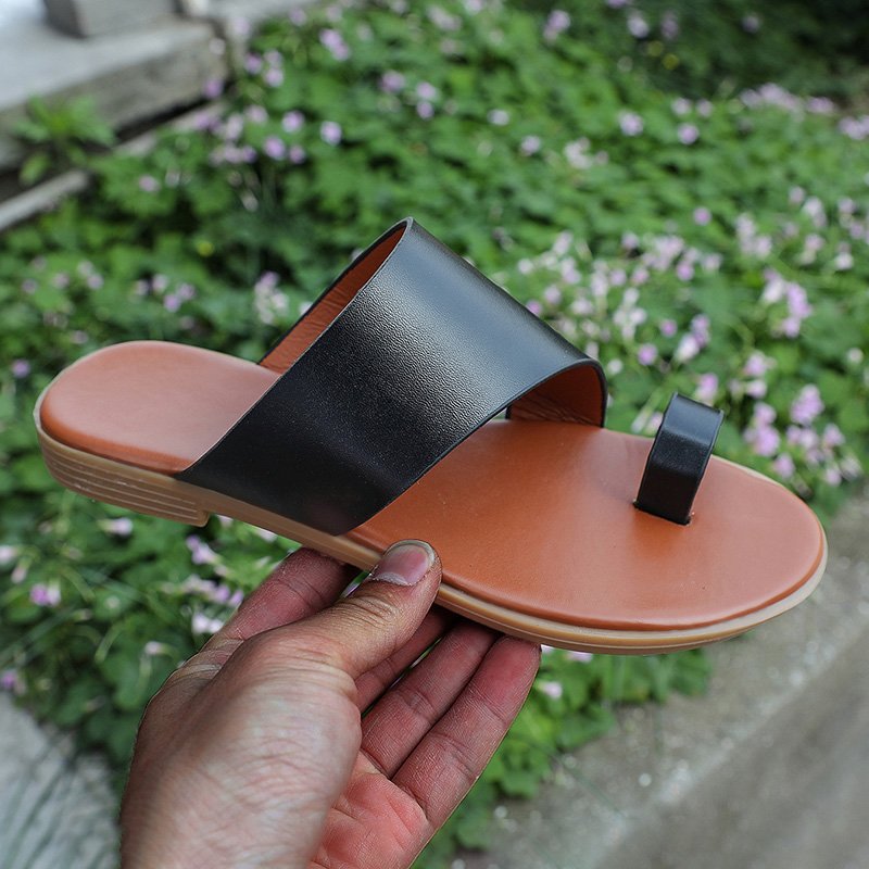 Dam Sandaler Öppna Tåavskiljare Syntetiskt Läder Vadderad Fotbädd 1