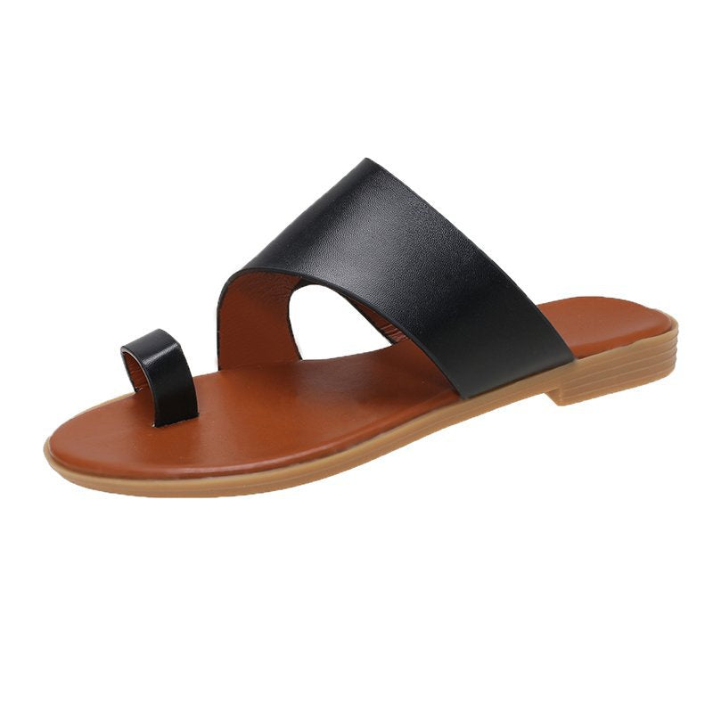 Dam Sandaler Öppna Tåavskiljare Syntetiskt Läder Vadderad Fotbädd 5