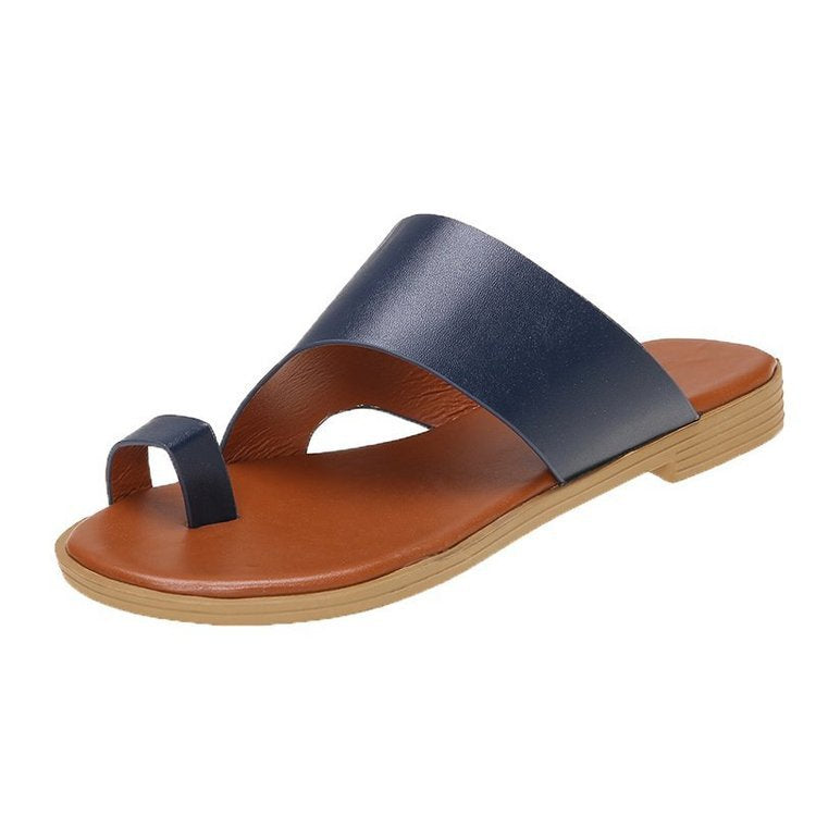 Dam Sandaler Öppna Tåavskiljare Syntetiskt Läder Vadderad Fotbädd 7