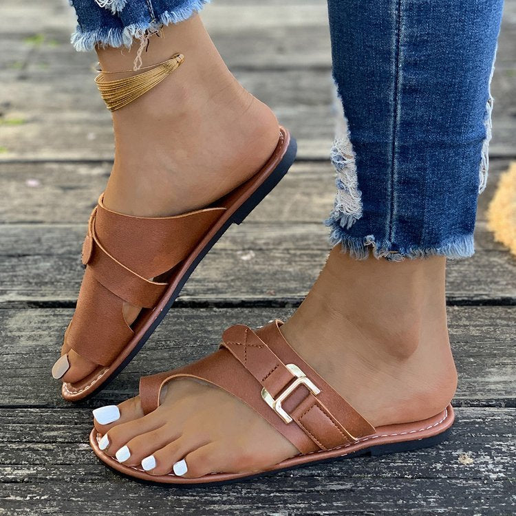 Dam Sandaler Tåavskiljare med Bekväm Fotbädd och Elegant Spänndetalj 3