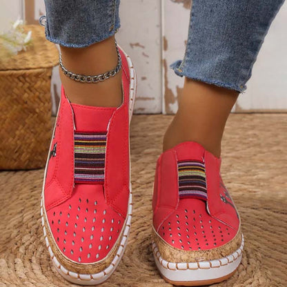 Dam Skor Slip-On Kattmönster PU Material 7
