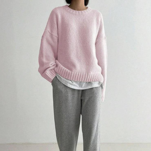 Dam Stickad Tröja Mjuk Casual Design 0