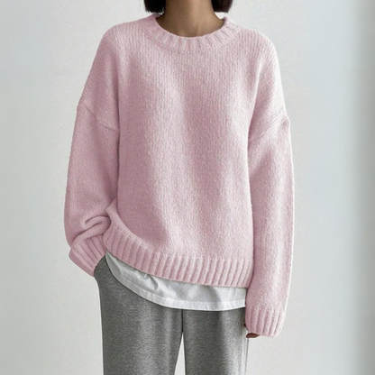 Dam Stickad Tröja Mjuk Casual Design 3