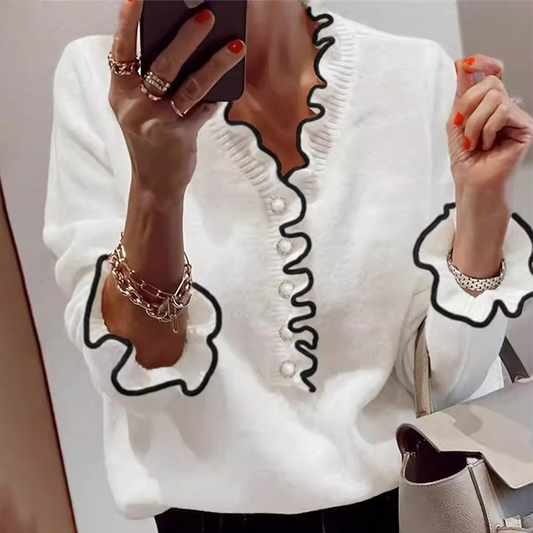 Dam Tröja Swing Stil Mjuk Bomull 0