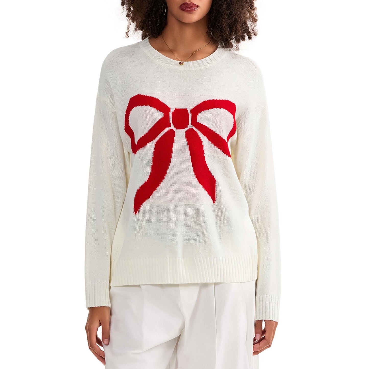 Dam Tröja Tvåfärgad Akryl med Sling Accent 4