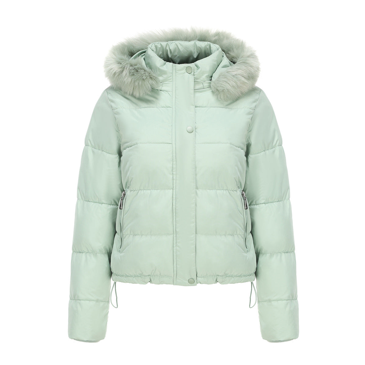 Dam Vinterjacka Avtagbar Huva Mjuk Polyester 0