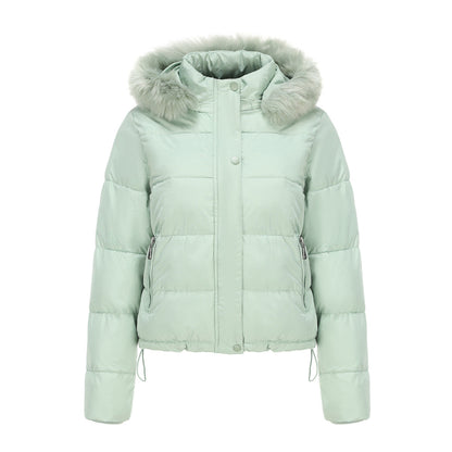 Dam Vinterjacka Avtagbar Huva Mjuk Polyester 0