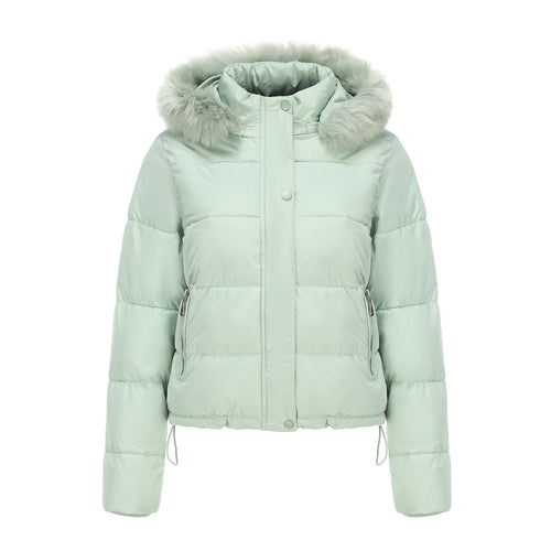 Dam Vinterjacka Avtagbar Huva Mjuk Polyester 0