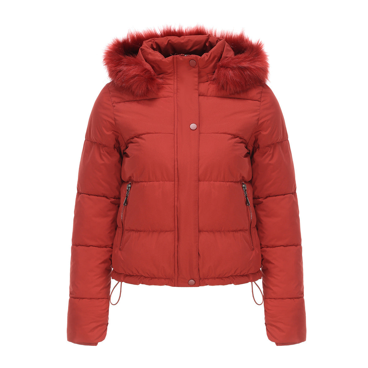 Dam Vinterjacka Avtagbar Huva Mjuk Polyester 1