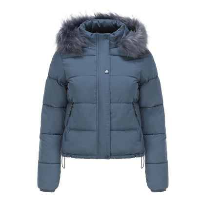 Dam Vinterjacka Avtagbar Huva Mjuk Polyester 2