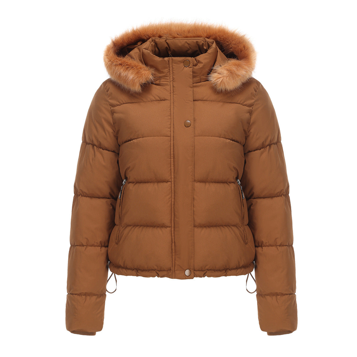Dam Vinterjacka Avtagbar Huva Mjuk Polyester 3