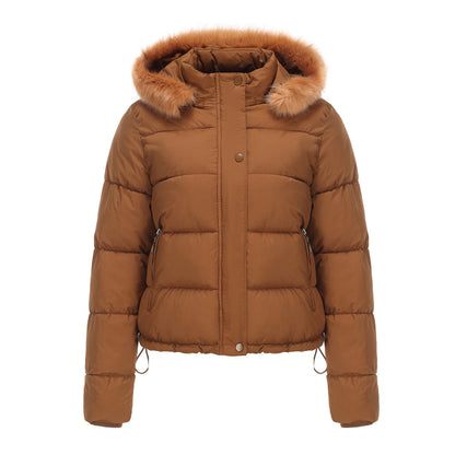 Dam Vinterjacka Avtagbar Huva Mjuk Polyester 3