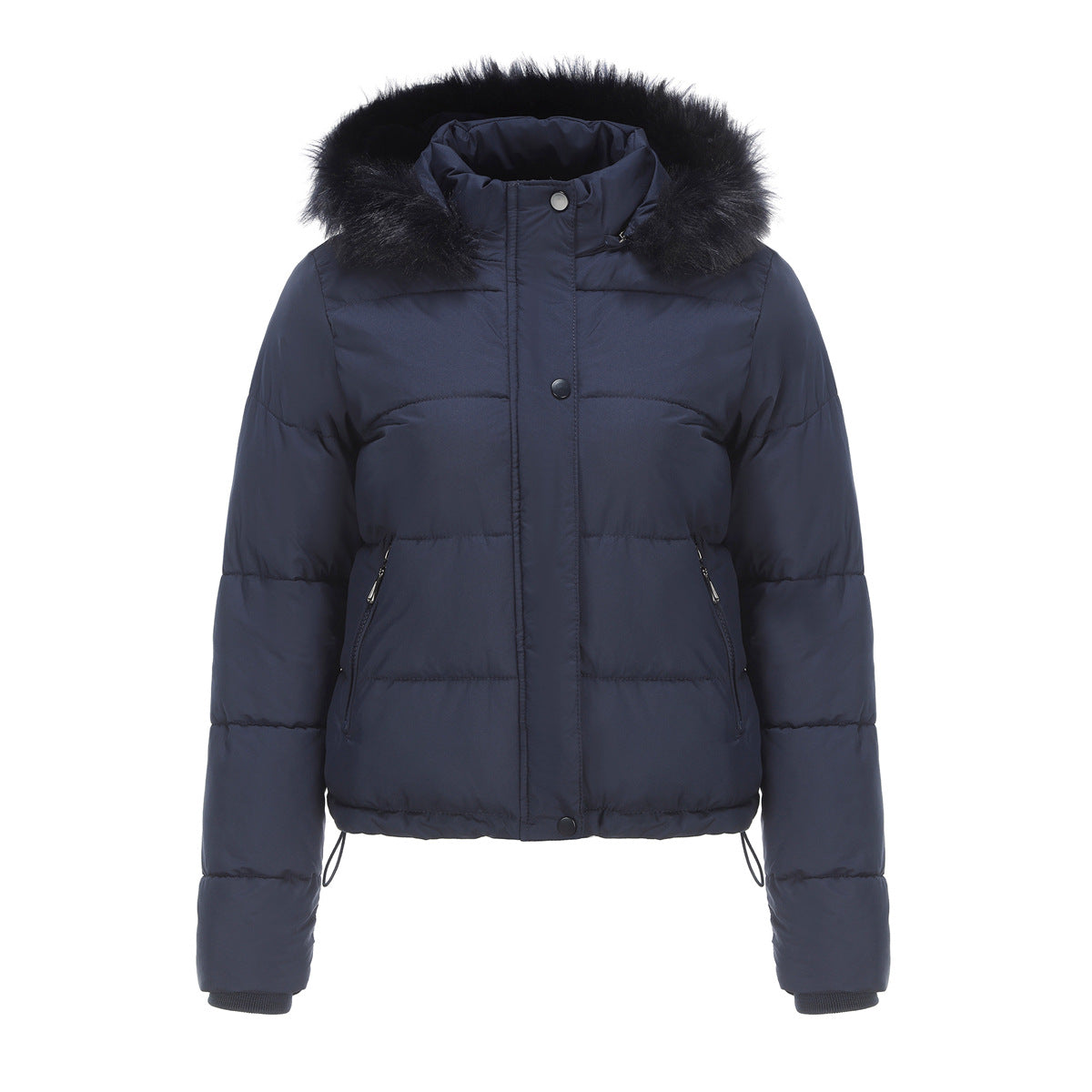 Dam Vinterjacka Avtagbar Huva Mjuk Polyester 4